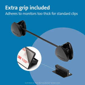 Kensington clip-on copyholder for laptop keeps references at hand.
