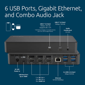 Kensington dock provides up to 100W PD to charge MacBook and accessories