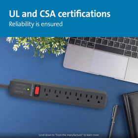 Kensington Guardian indicator light confirms active surge protection for devices.