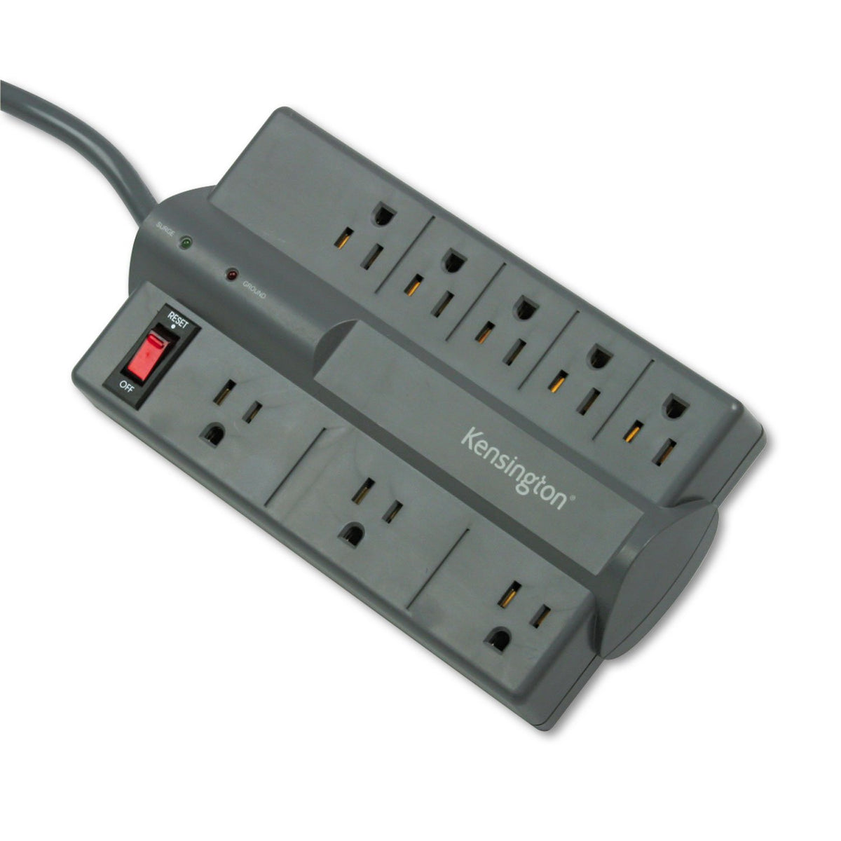 Kensington Guardian front view showing eight outlets and low profile for convenient power