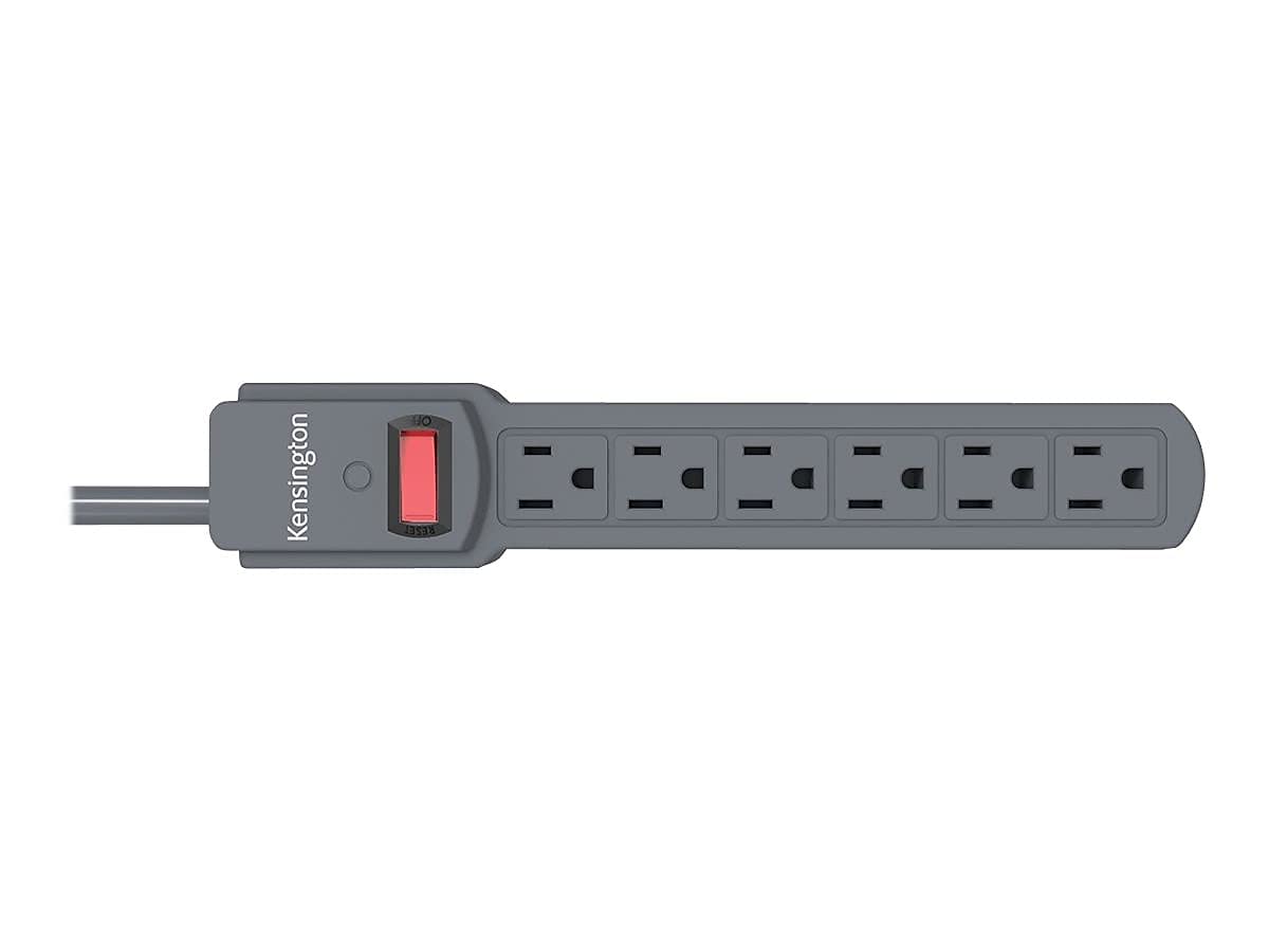 Kensington Guardian six-outlet power strip with four-foot cord for flexible placement.