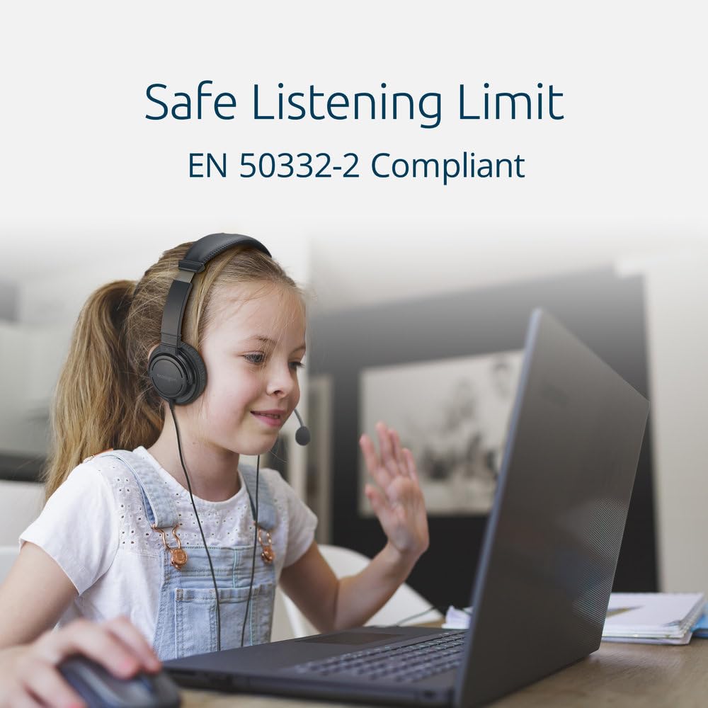 Kensington headset plugged into laptop during video call showing compatibility benefit