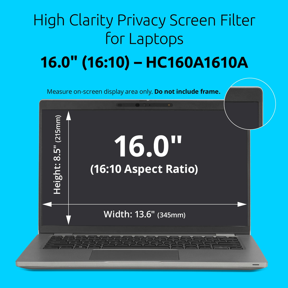 Kensington High Clarity Privacy Screen side angle showing restricted viewing for confidential content.