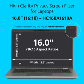 Kensington High Clarity Privacy Screen side angle showing restricted viewing for confidential content.