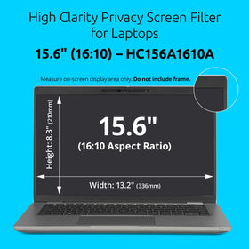 Kensington High Clarity Privacy Screen angled view showing private viewing angle.