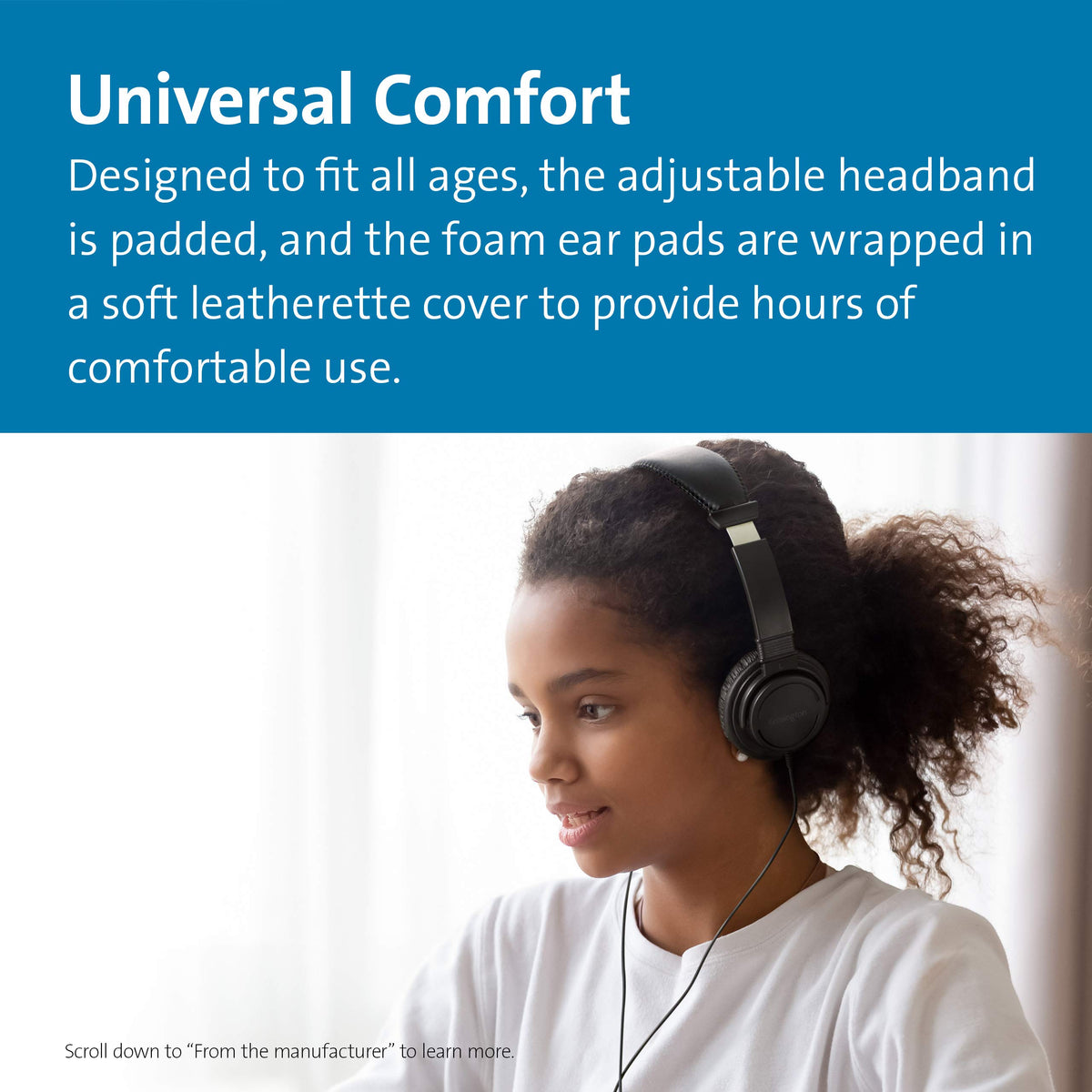 Kensington USB-C Hi-Fi Headphones six-foot cord for flexible setup.
