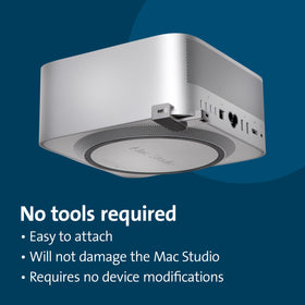 Kensington Mac Studio Locking Adapter unobtrusive design prevents port blockage while securing the device.