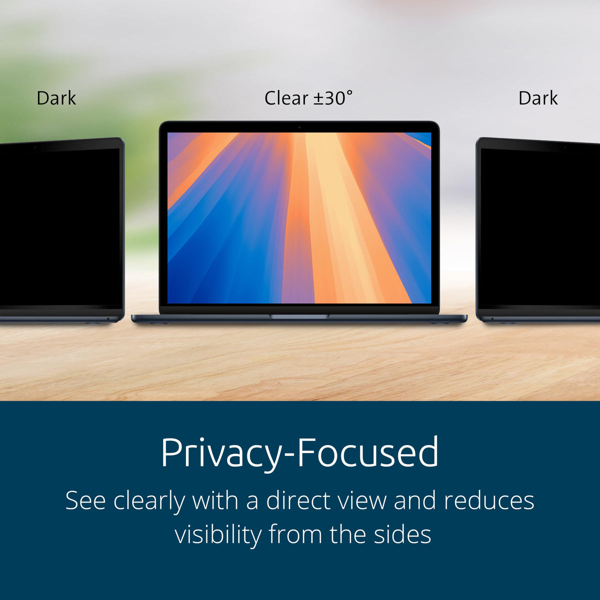 Kensington MagPro Elite matte side reduces glare on MacBook Air 13.6-inch display.