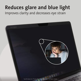 Kensington MagPro Elite privacy screen minimizes glare while maintaining display clarity.