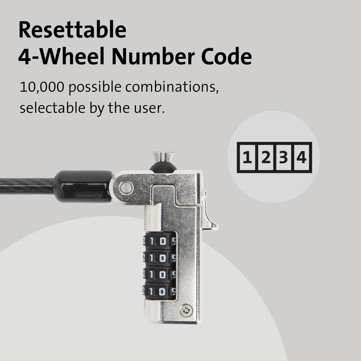 Kensington N17 six-foot cable allows secure desk anchoring.