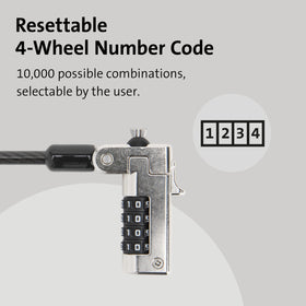 Kensington N17 six-foot cable allows secure desk anchoring.