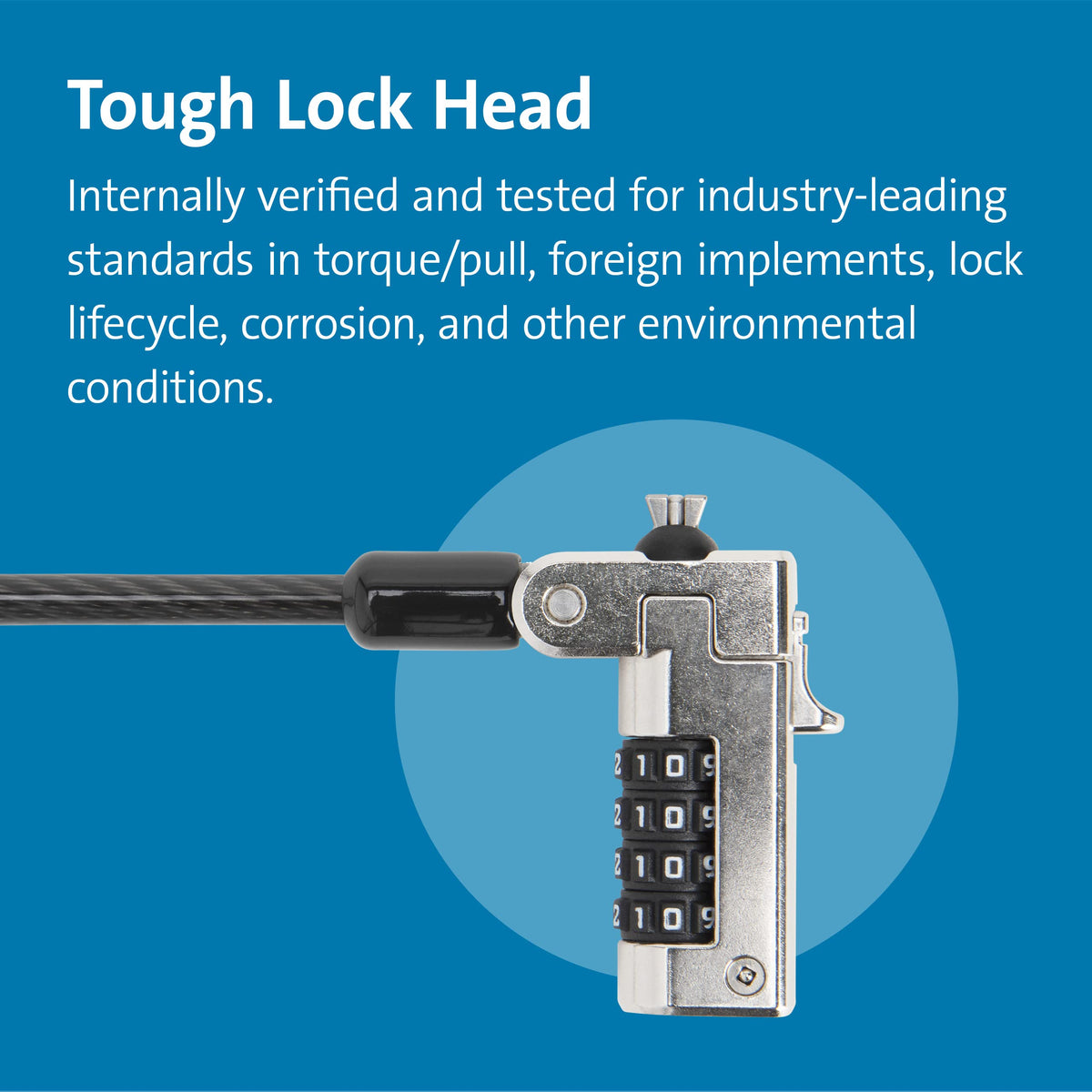 Kensington N17 resettable code with 10,000 combinations for flexible security.