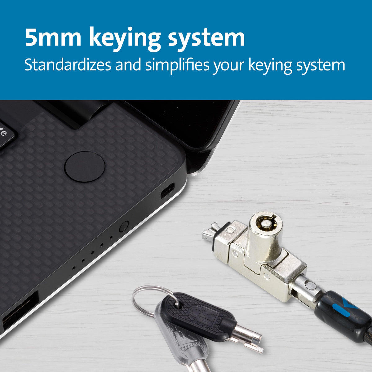 Kensington six-foot cable laid out illustrating flexible tethering benefit