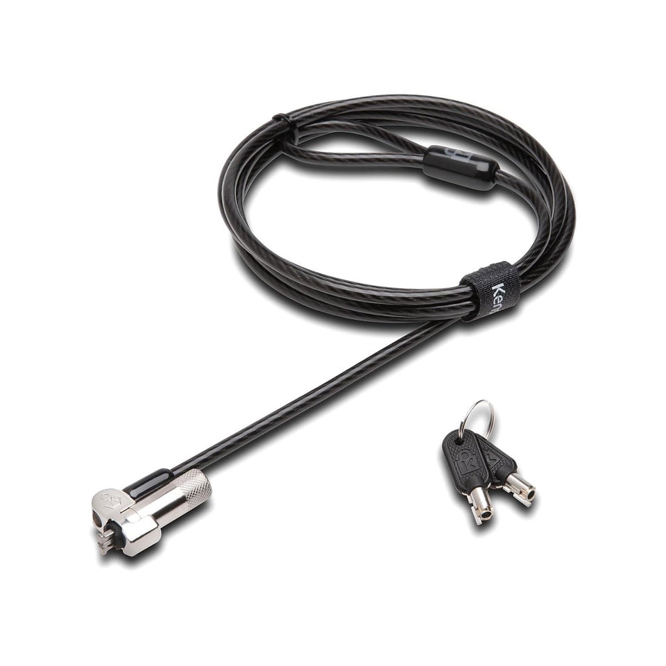 Kensington NanoSaver front view showing lock head and cable, secure slim devices