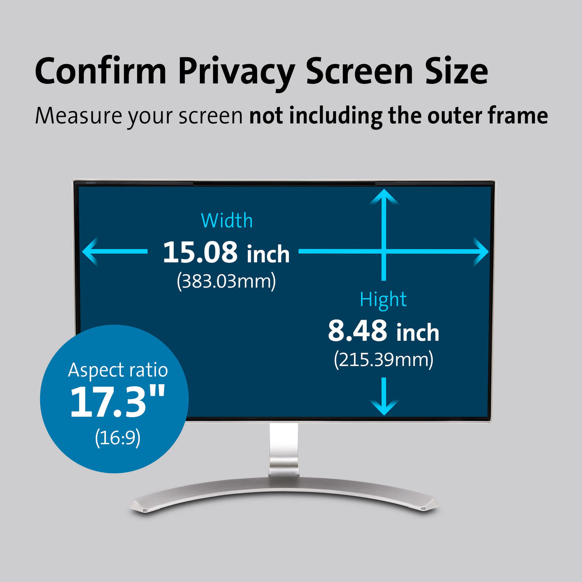 Kensington FP173W9 privacy screen blue-light filter lowers exposure during long work sessions.