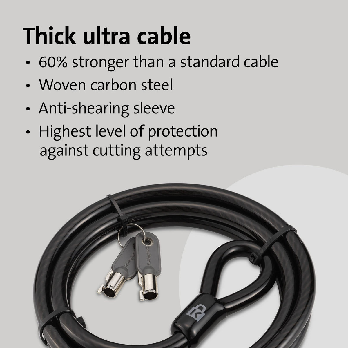 Kensington SafeDome Ultra Cable is 60% stronger for added protection