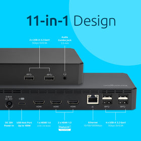 Kensington SD4760P Ethernet port back view for reliable wired connectivity.