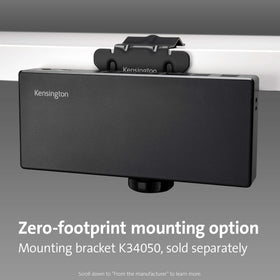 Kensington SD4780P dock with HDMI and DisplayPort outputs for flexible video.