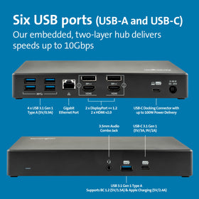 Kensington SD4780P USB-C cable included for quick dock-to-laptop connection.