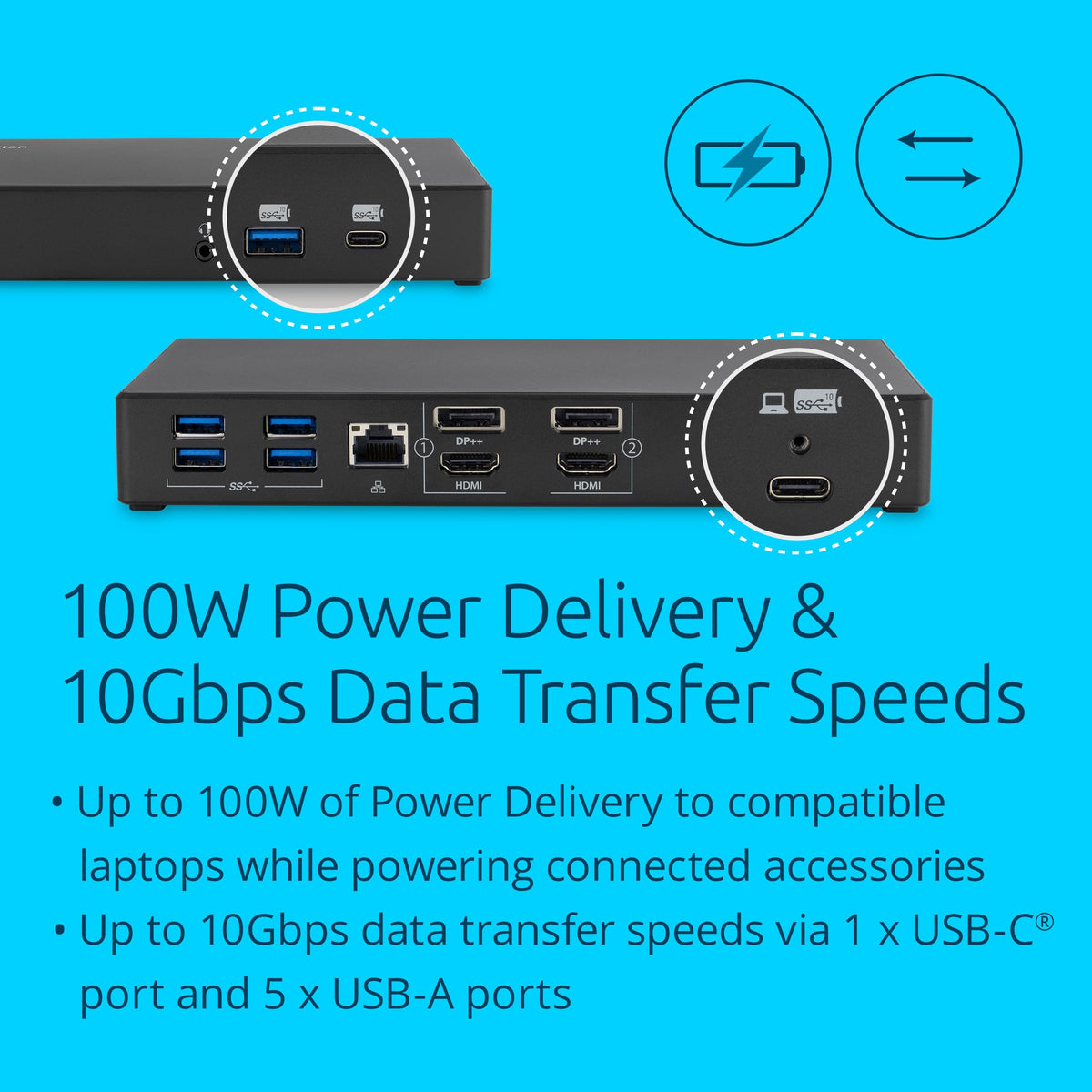 Kensington SD4781P power delivery indicators confirm charging.