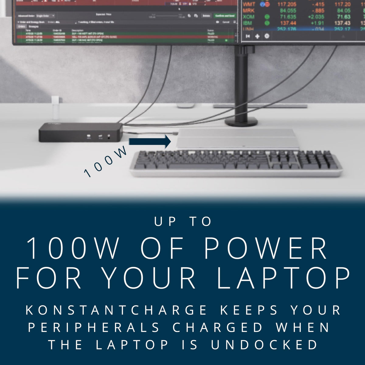 Kensington SD4790P 100W Power Delivery powering laptop and accessories