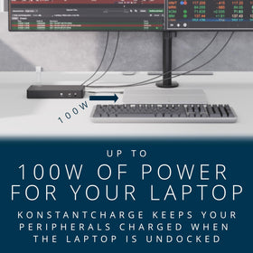 Kensington SD4790P 100W Power Delivery powering laptop and accessories