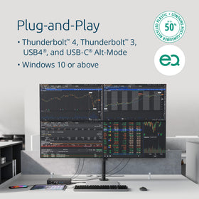 Kensington SD4880P side ports layout highlighting USB-C and USB-A connectivity