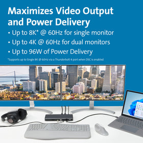 Kensington SD5760T 100W PD supports charging laptops and powering connected devices.