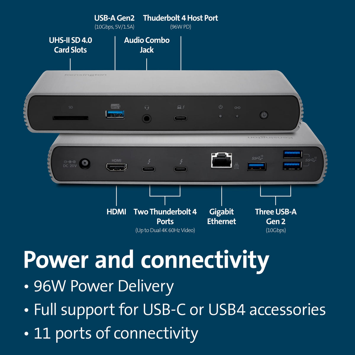 Kensington SD5780T connected to a MacBook for multi-monitor productivity