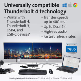 Kensington SD5780T port layout highlights TB4, USB, and SD card reader