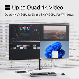 Kensington SD5800T quad 4K monitor setup supports immersive productivity.