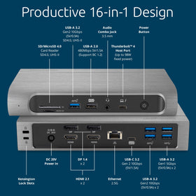 Kensington SD5800T side ports highlight quick access to peripherals.