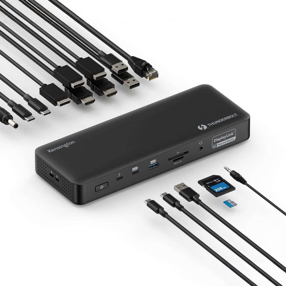 Kensington SD5910T quad 4K docking station with front ports for easy connections