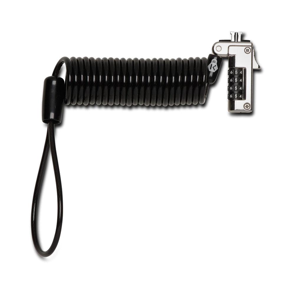 Kensington Slim NanoSaver lock in nano-slot use keeps laptops secure without blocking ports.