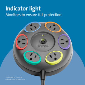Kensington SmartSockets cord labels detail aiding cable management in meetings