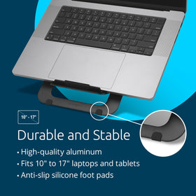 Kensington stand close-up of anti-slip silicone pad protecting device