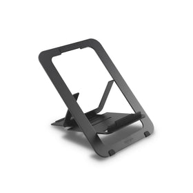 Kensington stand front view showing stable aluminum frame and ergonomic lift