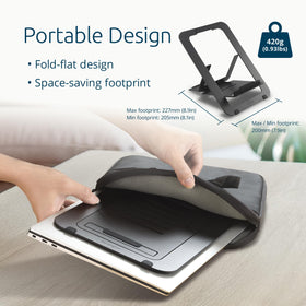 Kensington stand supporting laptop in workspace improving viewing comfort