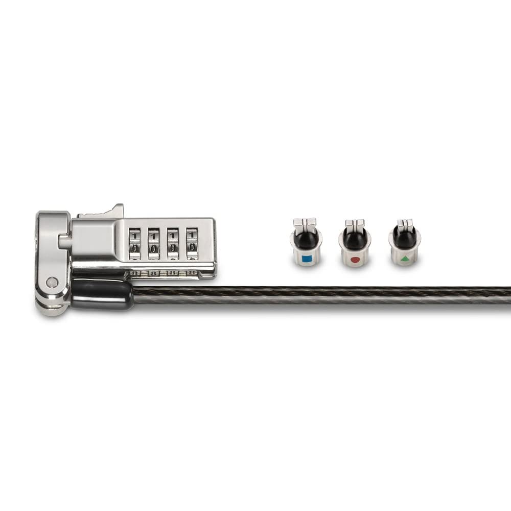 Kensington interchangeable lock tips and tether showing quick compatibility