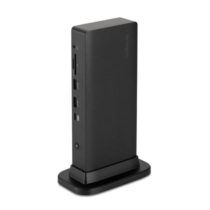 Kensington triple-display USB-C dock set up for Dell enhances multitasking and workspace organization.