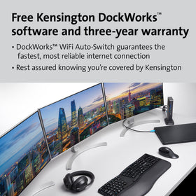 Kensington dock Wi-Fi auto-switch enables stable, reliable internet connections.