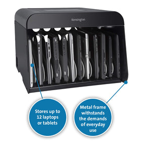 Kensington Universal AC Lock & Charge Station cable management area keeps cords tidy