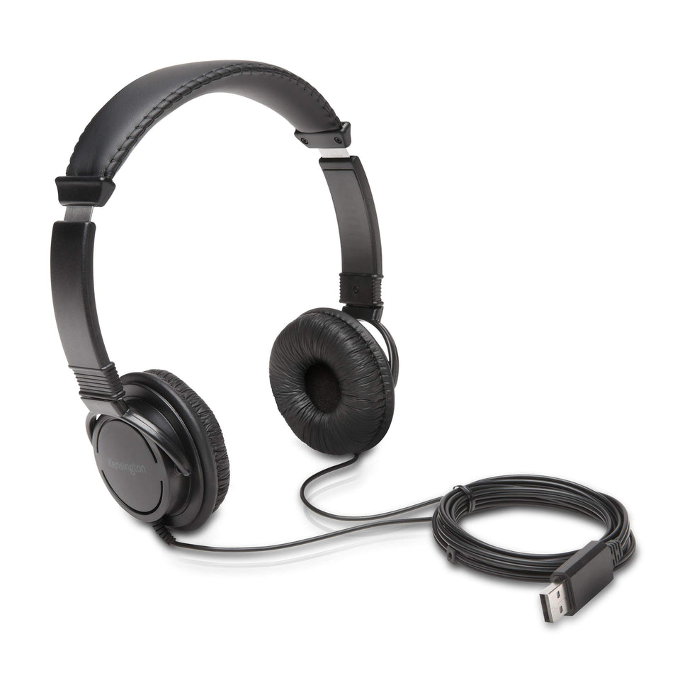 Kensington USB Hi-Fi headphones front view on-ear for immersive stereo listening