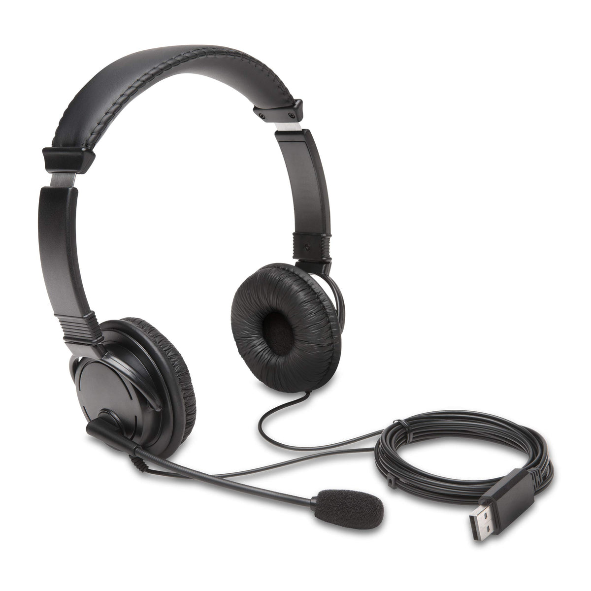 Kensington K97601WW front view headphones show comfortable headband and clear sound
