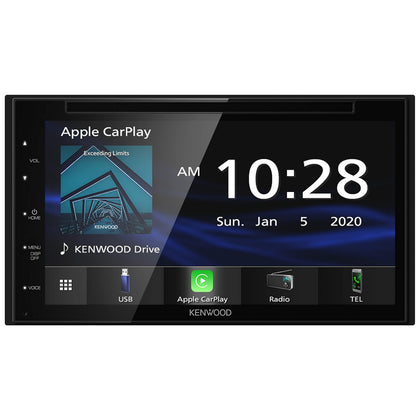 Kenwood DDX5707S main unit with 6.8-inch touchscreen for clear navigation and playback