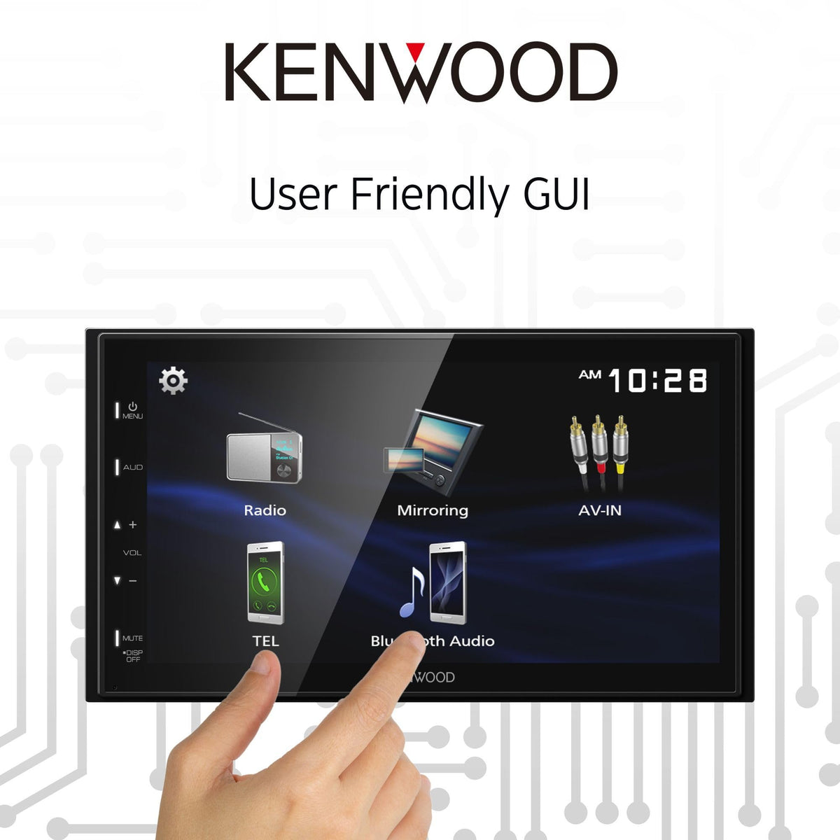 Kenwood DMX129BT 13-band EQ for precise in-car audio tuning.