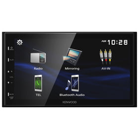Kenwood DMX129BT 6.8-inch display with capacitive touch for easy navigation.