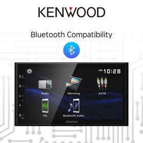 Kenwood DMX129BT rear view camera input with parking guidelines.