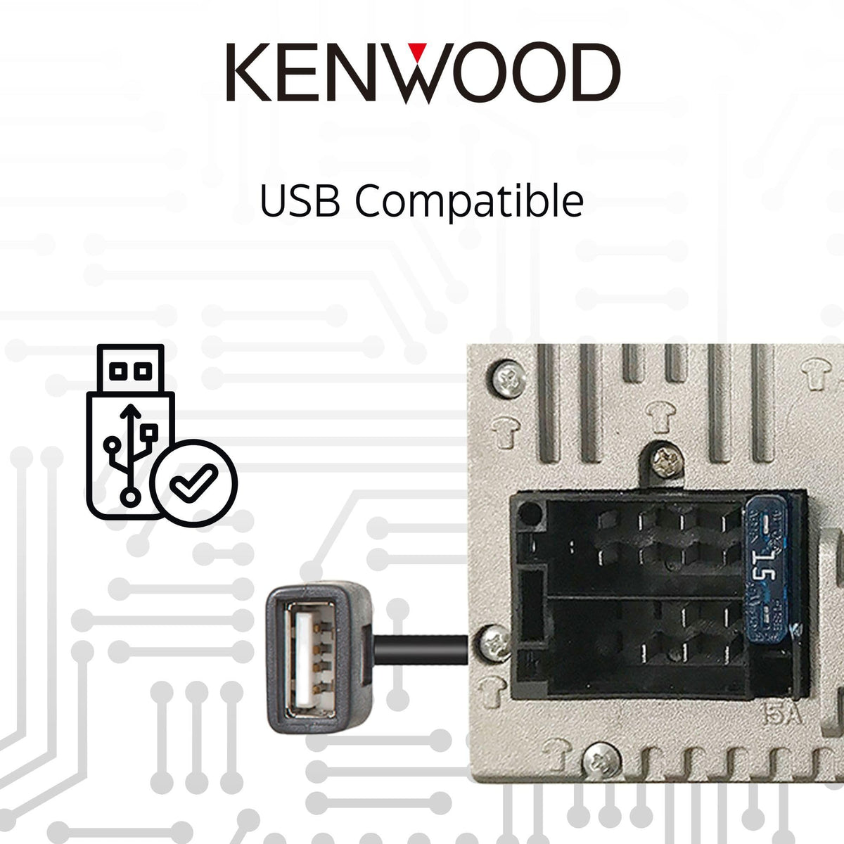 Kenwood DMX129BT USB mirroring enables Android screen on car display.