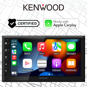 Kenwood DMX4710S with CarPlay and Android Auto for safer smartphone access.